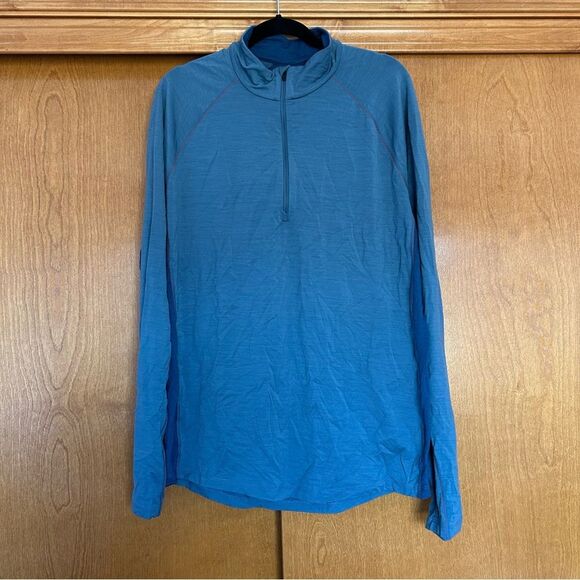 Icebreaker Merino Wool 200 BodyFit Zone 1/4 Zip Blue Pullover Size XXL Outdoor - Picture 1 of 12